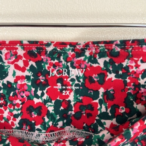 J. Crew Printed Everyday High Rise Full Length Leggings In Red Pansy Size 2X - Picture 3 of 6